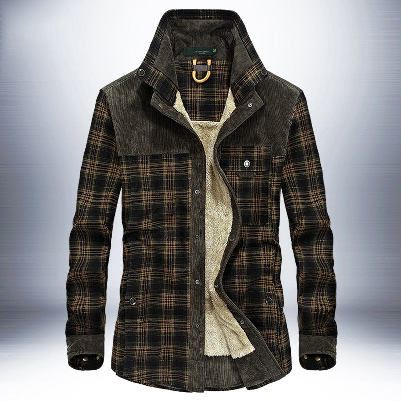 Men's plaid cotton winter jacket - photo 4