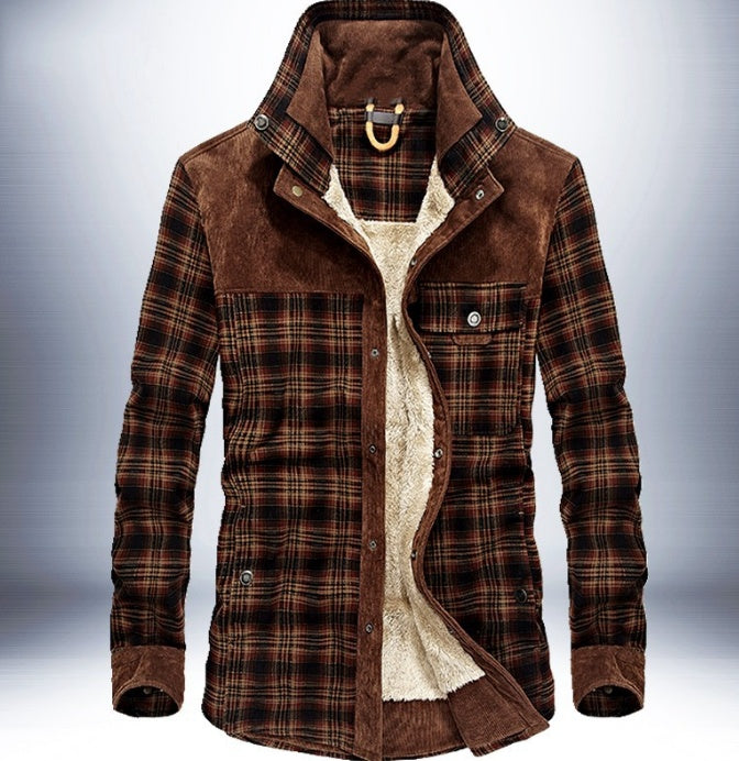 Men's plaid cotton winter jacket - photo 7