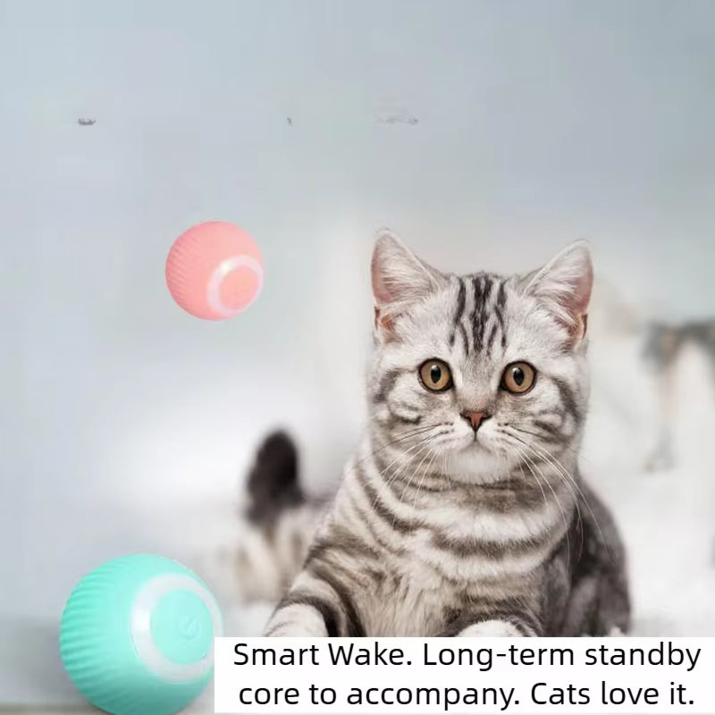Smart Cat Toys Automatic Rolling Ball Electric Cat Toys Interactive for Cats Training Self-Moving Kitten Toys for Indoor Playing