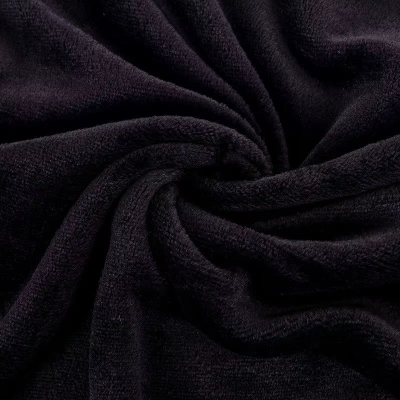 250GSM Black Flannel Blanket Soft Plush Fleece Throw Warm Cozy Bed Cover for Sofa Bedroom All Season Blanket Queen King Size