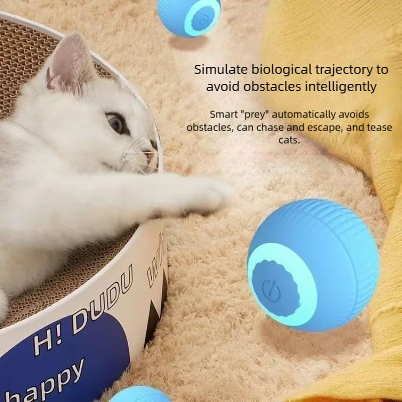 Smart Cat Toys Automatic Rolling Ball Electric Cat Toys Interactive for Cats Training Self-Moving Kitten Toys for Indoor Playing