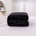 250GSM Black Flannel Blanket Soft Plush Fleece Throw Warm Cozy Bed Cover for Sofa Bedroom All Season Blanket Queen King Size